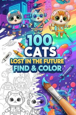 100 Cats Lost in the Future Find & Color