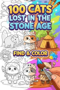 100 Cats Lost in the Stone Age Find & Color
