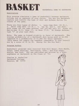 PDP 10 Timesharing Basketball